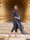 Anni Designer Women'S Cotton Blend Straight Printed Kurta With Pant (Bagwara Blue_S_Blue_Small),Blue,S,Cotton Blend,Regular,