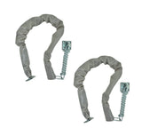 QCAA Extra Heavy Storm Door Chain Check, 25-1/2 Length, Zinc Die Cast Bracket, Satin Chrome, Steel Hook, Plastic Tube, 2 Pack, M