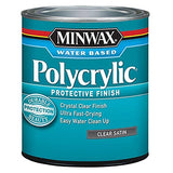 4-Pack of 1/2 pt Minwax 23333 Clear Polycrylic Water-Based Protective Finish Satin