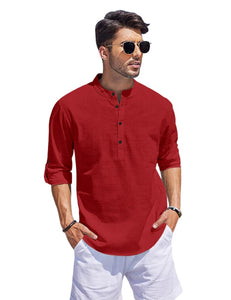 Bellstone Men'S Cotton Blend Solid Regular Fit Kurta (Kurta1500_Single_Maroon_L