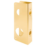 PrimeLine U 9931 Brass Lock and Door Reinforcement Plate for 13/4 In. Thick Doors, Brass Finish (Single Pack)