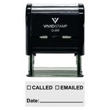 Called Emailed with Date Line SelfInking Office Rubber Stamp (Black) Medium