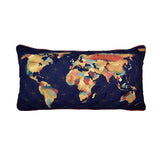 Cinnamon Spice World Map Decorative Pillow