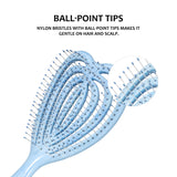 Eagle Fortress Curved Vented Hair Brush Blue