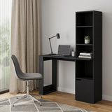 39 Black Wood Pedestal Computer Desk