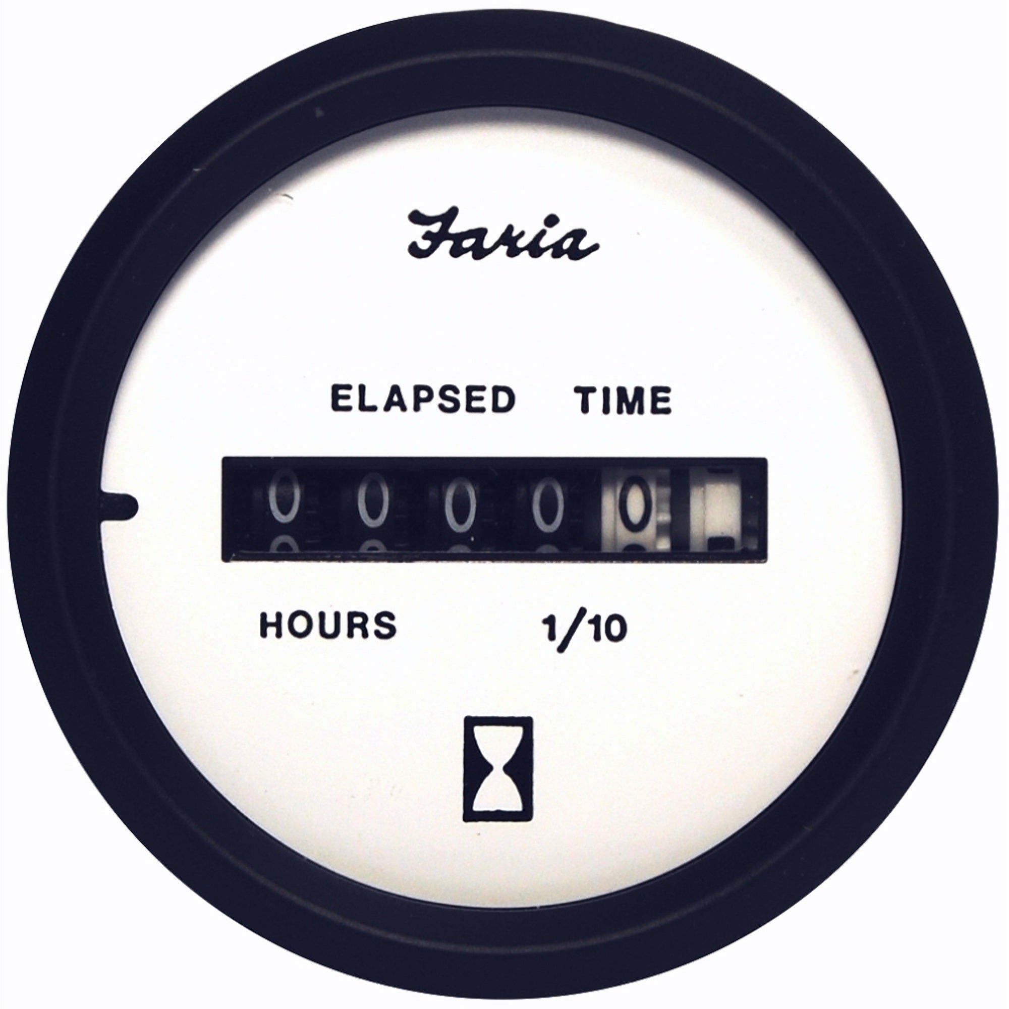 Faria Euro White 2 Hourmeter 10,000 Hrs 12-32Vdc