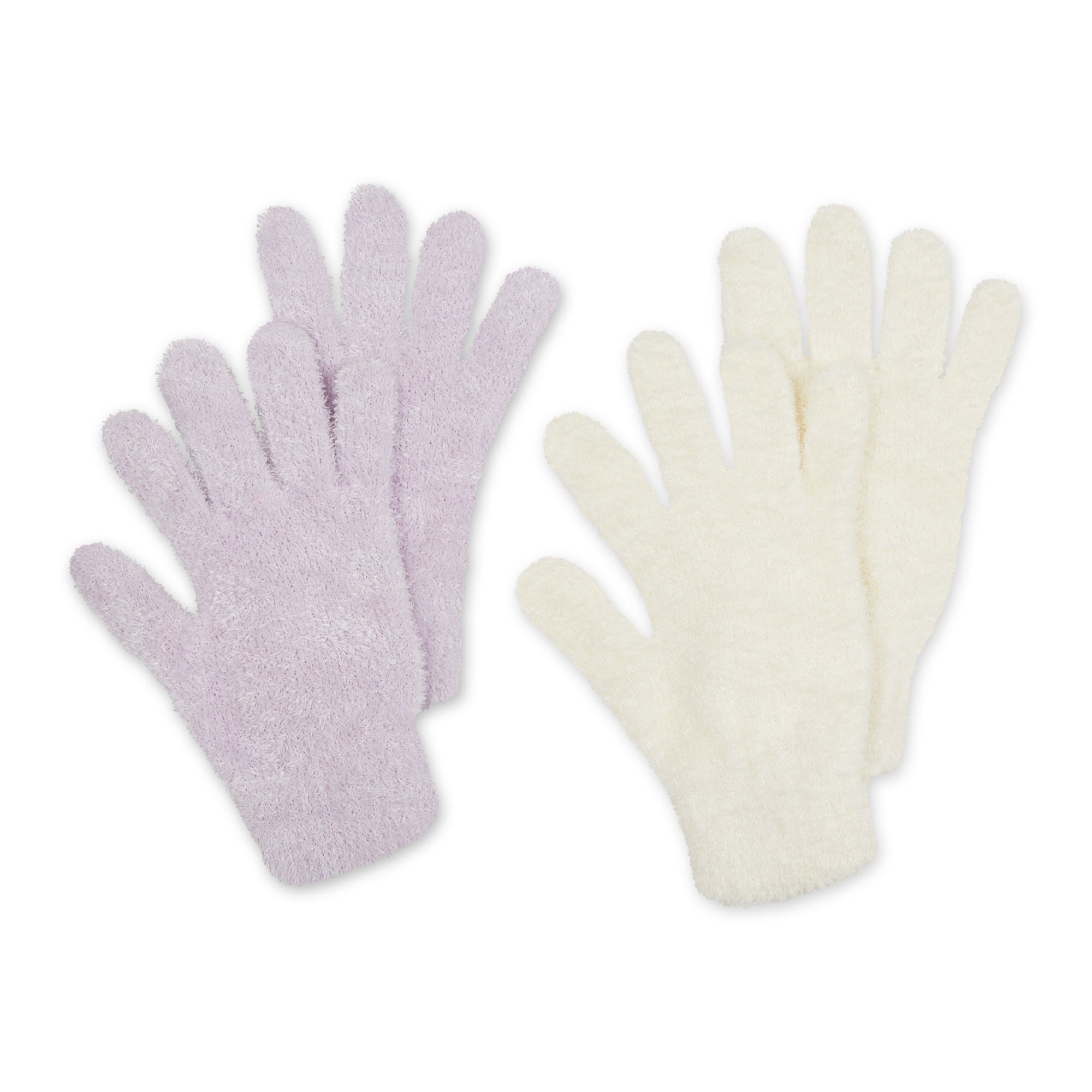 Bucky Spa Gloves (Set Of 2) - Aloe Infused - Cream-Purple