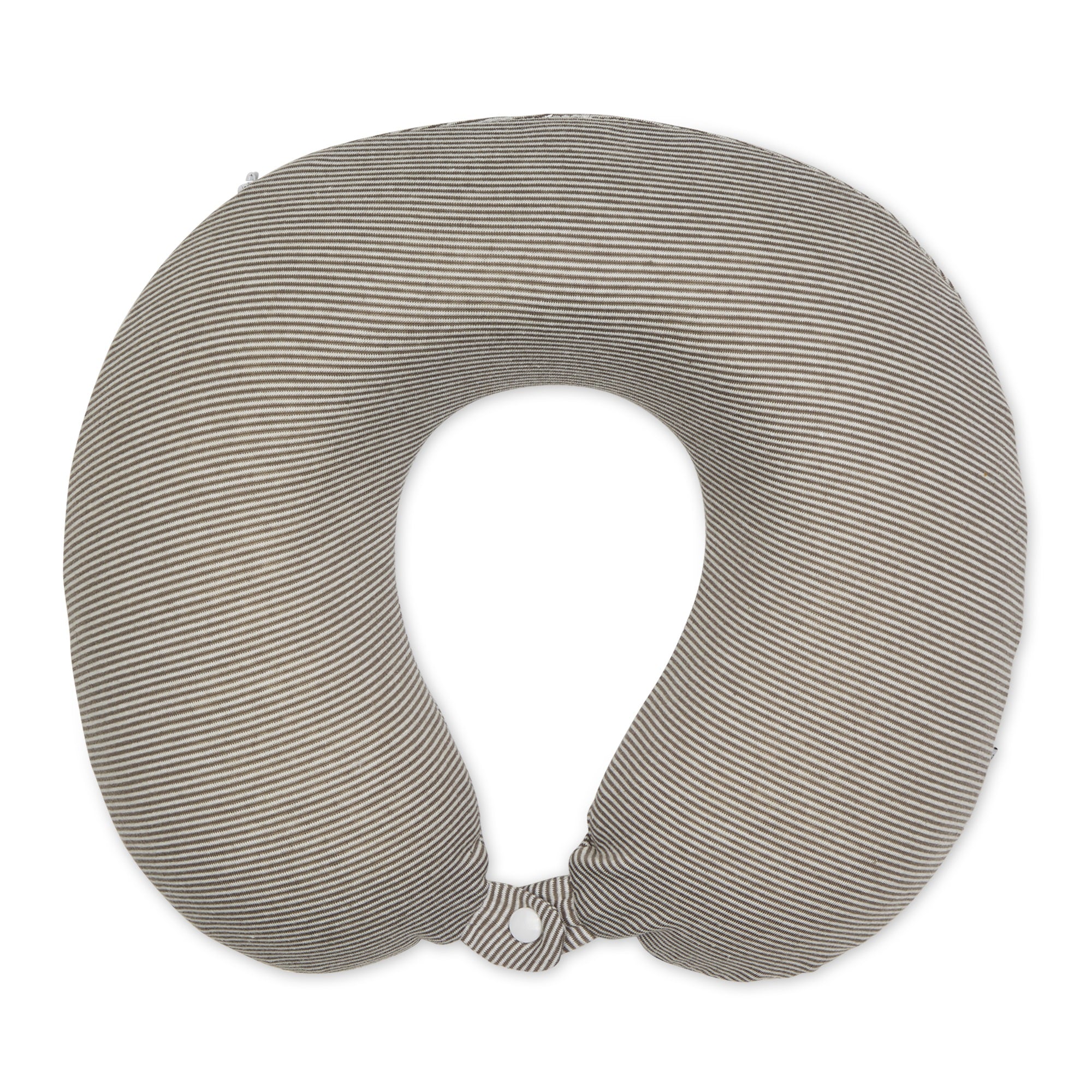 Bucky Jersey Stripe - Memory Foam Neck Pillow - Taupe Stripe