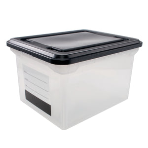 File Tote With Contents Label, Clear Base With Black Lid