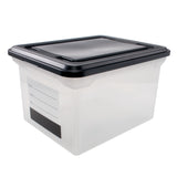 File Tote With Contents Label, Clear Base With Black Lid