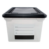 File Tote With Contents Label, Clear Base With Black Lid