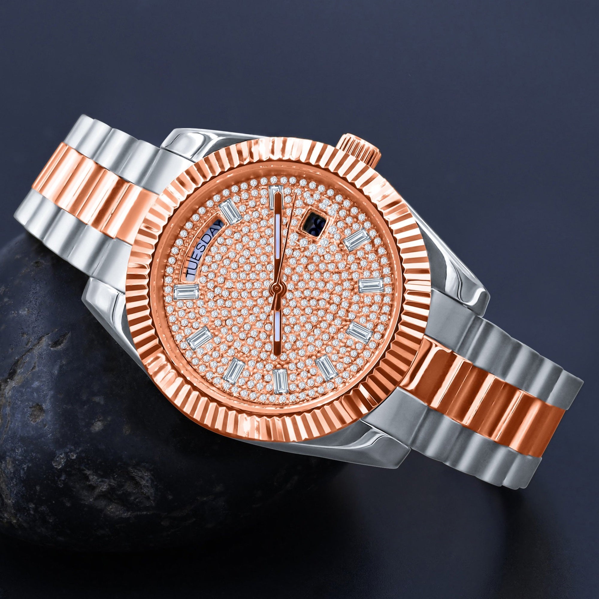 5628518, Aristocratic Steel Automatic Cz Watch