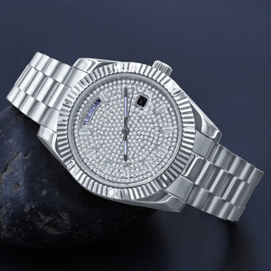 562851, Aristocratic Steel Automatic Cz Watch