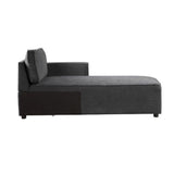 Modular Chaise W/2 Pillows, Gray Fabric