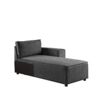 Modular Chaise W/2 Pillows, Gray Fabric