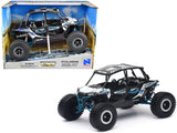 Polaris RZR XP 4 Turbo EPS Sport UTV White with Graphics and Black Top Xtreme OffRoad Series 1/18 Diecast Model by New Ray