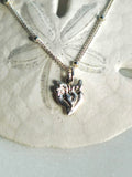 Tiny Sacred Heart Necklace in Sterling Silver