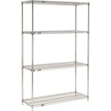 Nexel® 4 Shelf Chrome Quick Adjust Wire Shelving Unit Starter 60W X 18D X 63H
