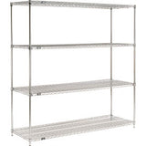 Nexel® 4 Shelf Chrome Quick Adjust Wire Shelving Unit Starter 72W X 24D X 74H