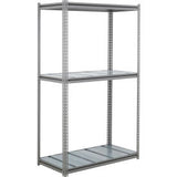 Global Industrial 3 Shelf Heavy Duty Boltless Shelving Z Beam Starter 48Wx36Dx96H Steel Deck