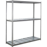 Global Industrial 3 Shelf Standard Duty Boltless Shelving Z Beam Starter 96Wx36Dx96H Steel Deck