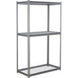 Global Industrial 3 Shelf Heavy Duty Boltless Shelving Z Beam Starter 60Wx48Dx96H Wire Deck