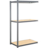 Global Industrial 3 Shelf Heavy Duty Boltless Shelving Z Beam Add On 60Wx48Dx60H Wood Deck