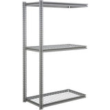 Global Industrial 3 Shelf Heavy Duty Boltless Shelving Z Beam Add On 48Wx48Dx96H Wire Deck