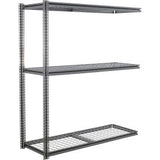 Global Industrial 3 Shelf Standard Duty Boltless Shelving Z Beam Add On 96Wx36Dx60H Wire Deck