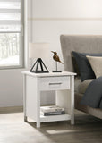 Celeste 20W White 1-Drawer Nightstand Bedside Table