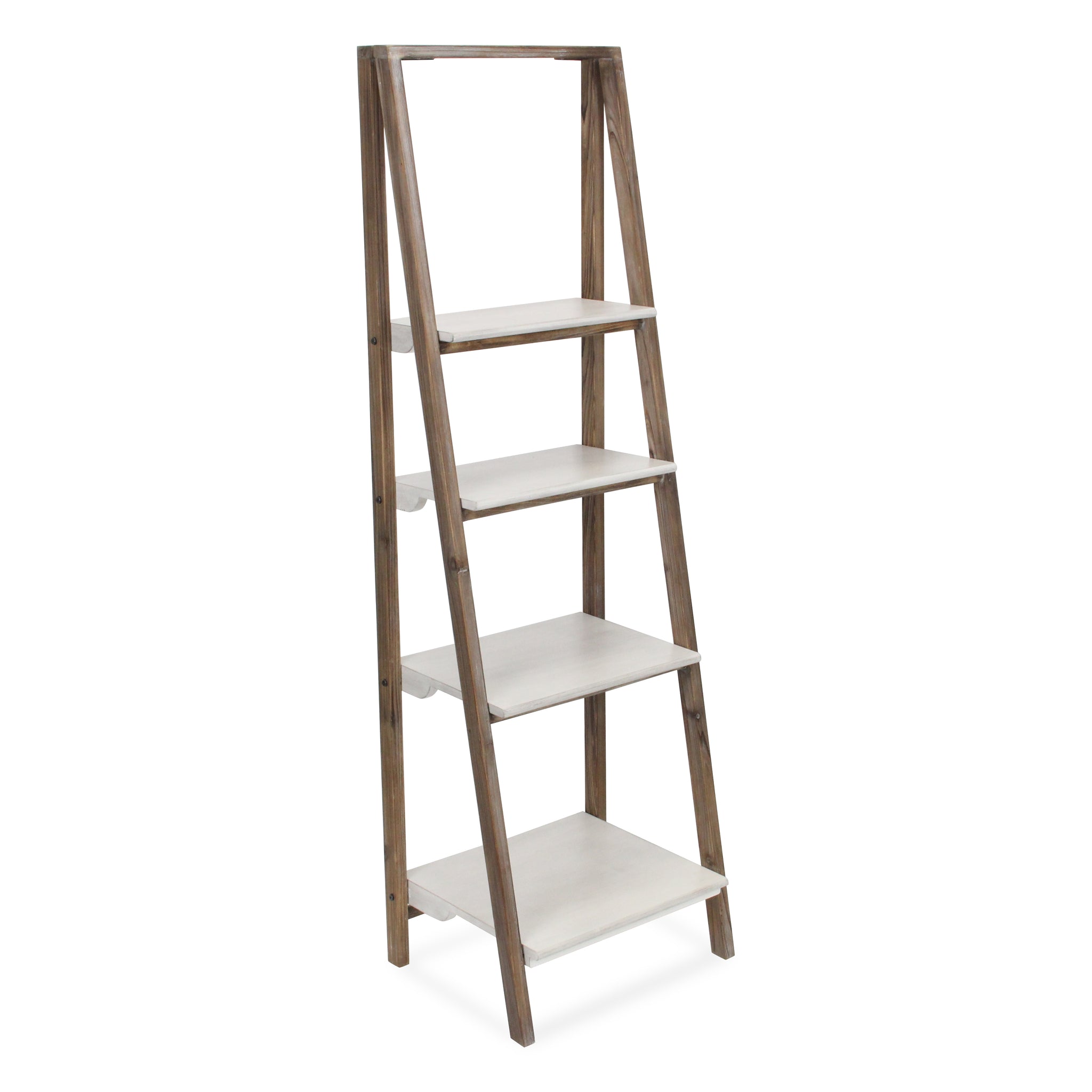 Maison Ferme 4 Tier Foldable Shelf Display With Smooth White Accent