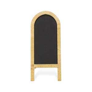 Roussilon Curved Rattan Wrapped Standing Chalkboard - Small