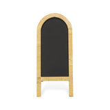 Roussilon Curved Rattan Wrapped Standing Chalkboard - Small