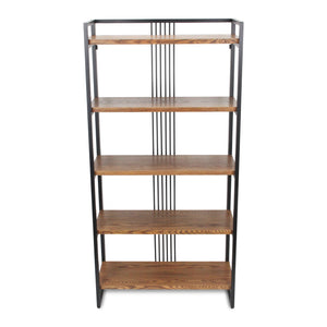 Lauxel 5 Tier Metal Framed Wood Shelf