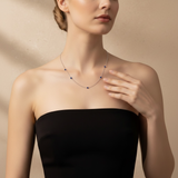 AC Gold Plated Necklace with Colored Zircon Gemstone