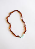 Raw Cognac Baltic Amber + Amazonite || Necklace Set