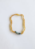 Raw Honey Baltic Amber + Raw Turquoise Jasper || Necklace