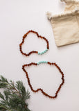 Raw Cognac Baltic Amber + Amazonite || Necklace Set