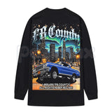 FB County Graphic Long Sleeve Tee – Authentic West Coast Streetwear, Premium Gildan 5400 Heavy Cotton Long Sleeve