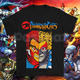 Vintage 80s Cartoon Thundercats Graphic Tee – Retro Character Grid Print Shirt, Nostalgic Streetwear Unisex T-Shirt