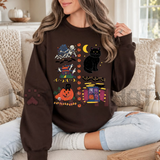 Vintage 90s Halloween Haunted House Fleece Crewneck Sweatshirt