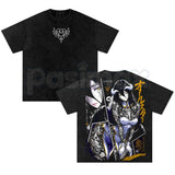 Albedo Succubus Anime T-Shirt – Retro Overlord Graphic Tee, Vintage Washed Dark Fantasy Lightweight Cotton Unisex Manga Top