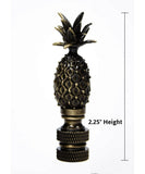 Tall Pineapple Lamp Finial Antique Brass Metal 2.5"h