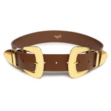 Double Buckle Western Waist Belt for Women