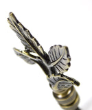 Leaves Lamp Finial Antique Brass Metal 3"h