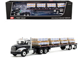 Mack Pinnacle Day Cab with Minimizer Parts & 53 Wilson Roadbrute Flatbed Trailer with Carlisle Roofing Loaded Pallets Black w