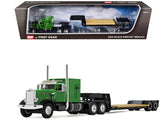 Peterbilt 351 with 60 Vintage Sleeper and Rogers Vintage Lowboy Trailer Green with Black Trailer 1/64 Diecast Model by DCP/Firs