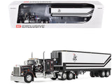 Kenworth W900A with 60 Flat Top Sleeper and 40 Vintage Trailer with Reefer Dick Simon Trucking Black with Graphics 1/64 Diec