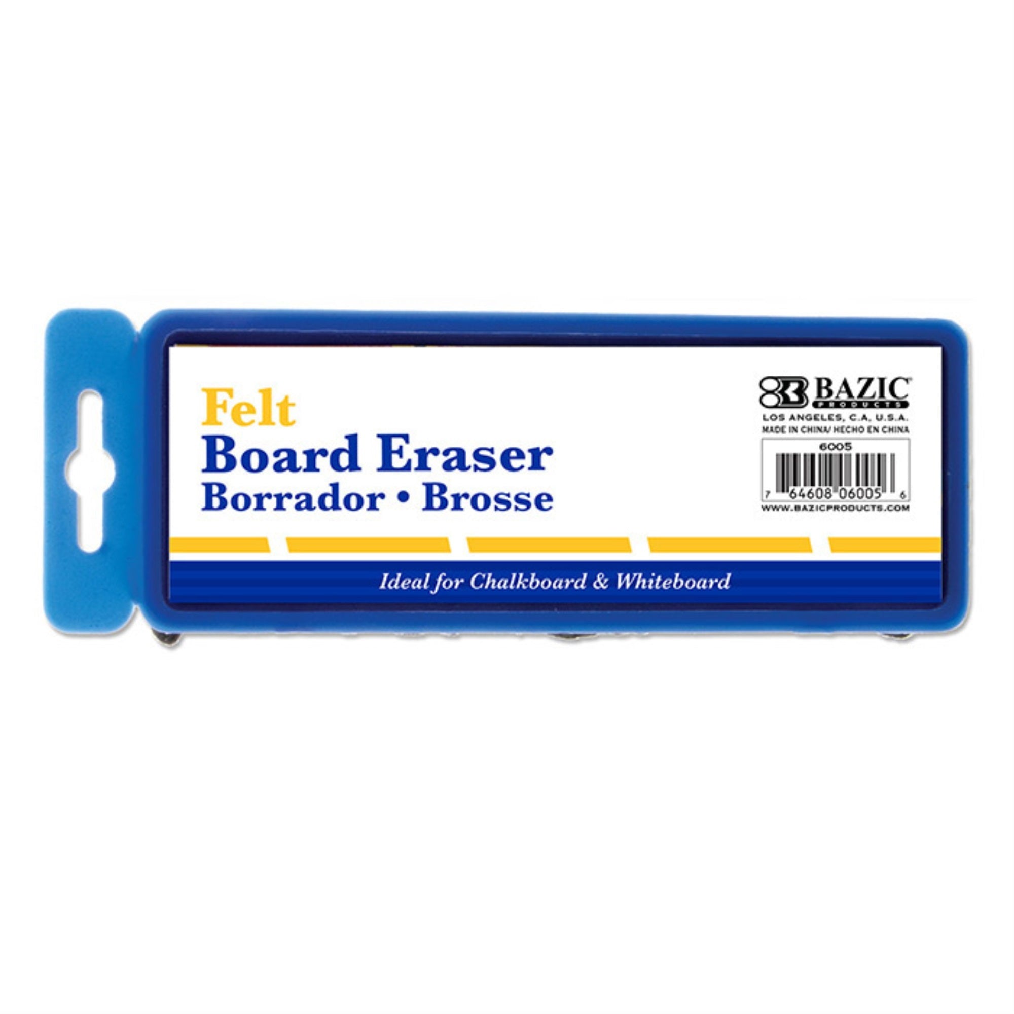 Bazic Felt Chalkboard/Whiteboard Eraser W/ Hanger / Box Qty - 24