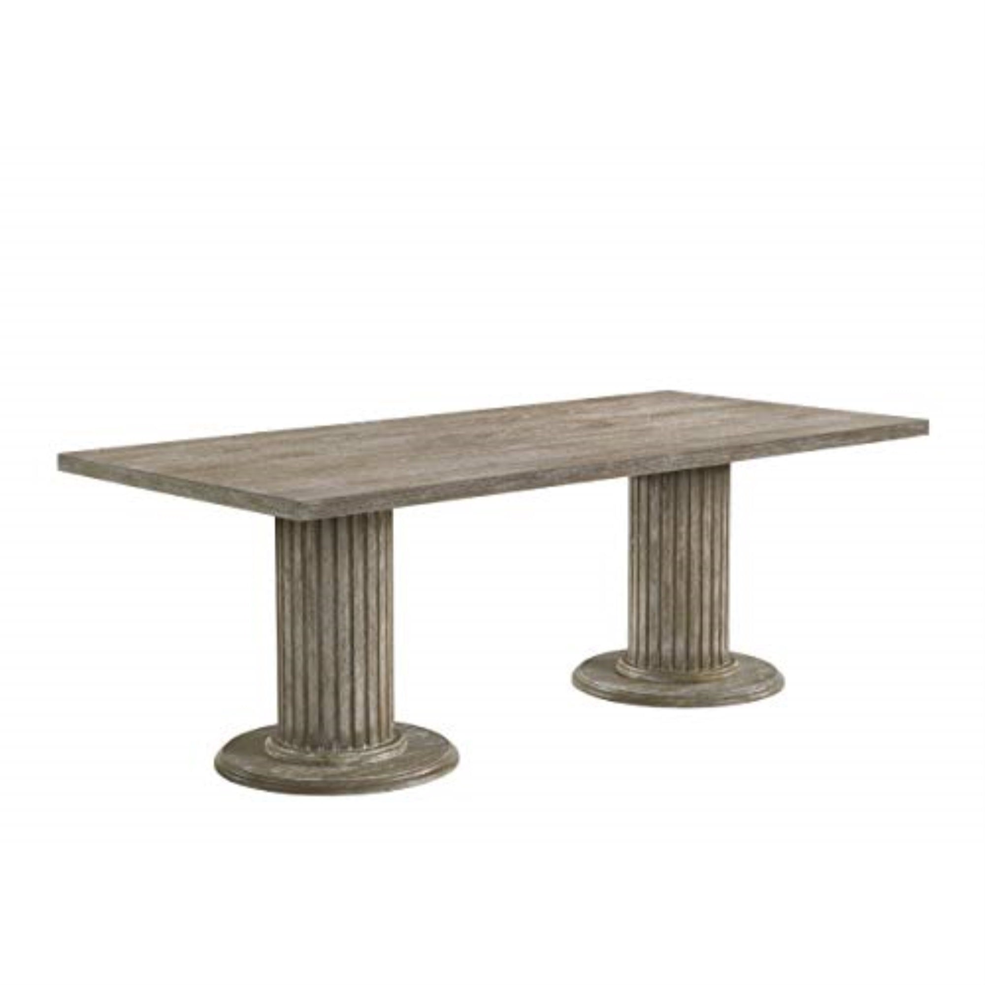 Dining Table W/Double Pedestal Reclaimed Gray